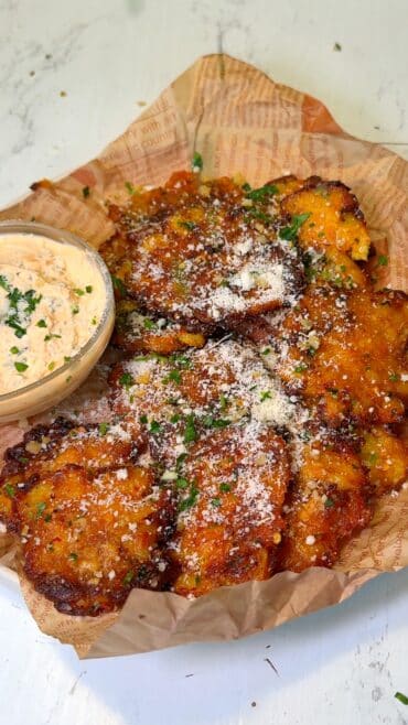Crispy Smashed Potatoes with Garlic-Chili Butter and Parmesan