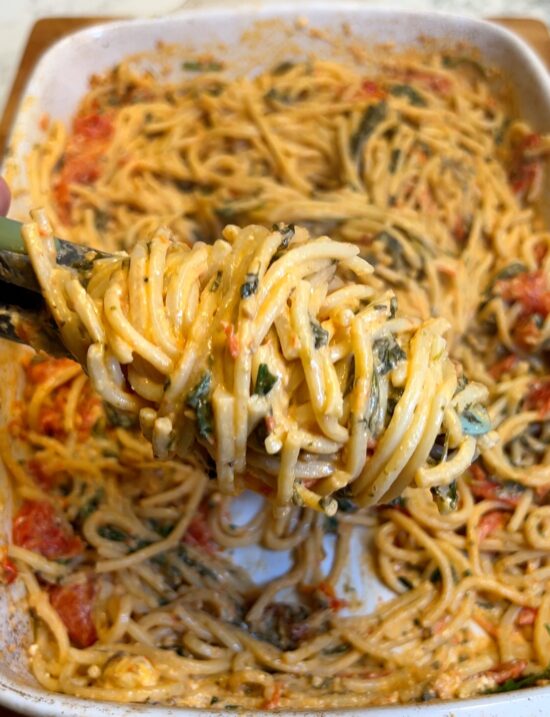 baked Tomato and Spinach Pasta