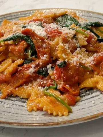 what i eat in a day Pasta with Cherry Tomatoes and Spinach in Vegan Cream Sauce Picture