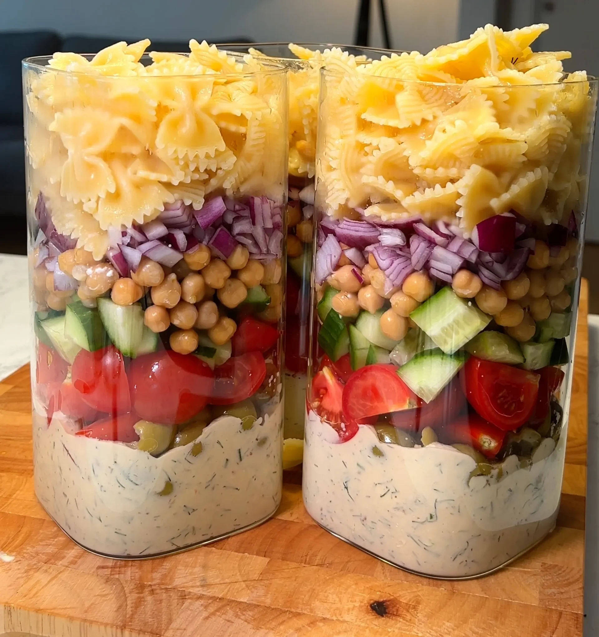 Pasta Salad Meal Prep With Creamy Feta Sauce