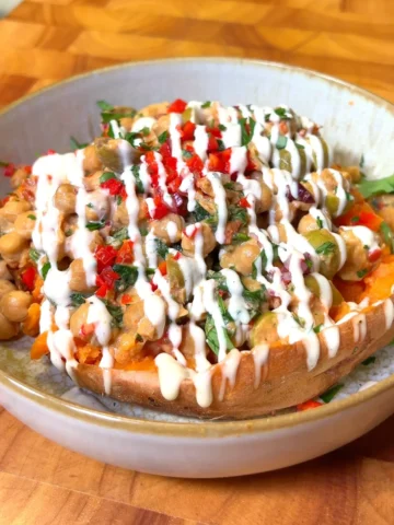 loaded baked sweet potatoes