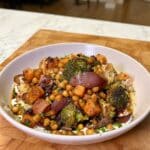 Roasted Vegetables with Creamy Tahini-Yogurt Dressing