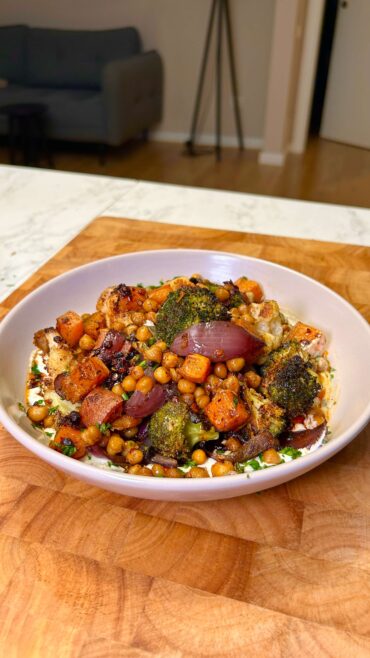 Roasted Vegetables with Creamy Tahini-Yogurt Dressing