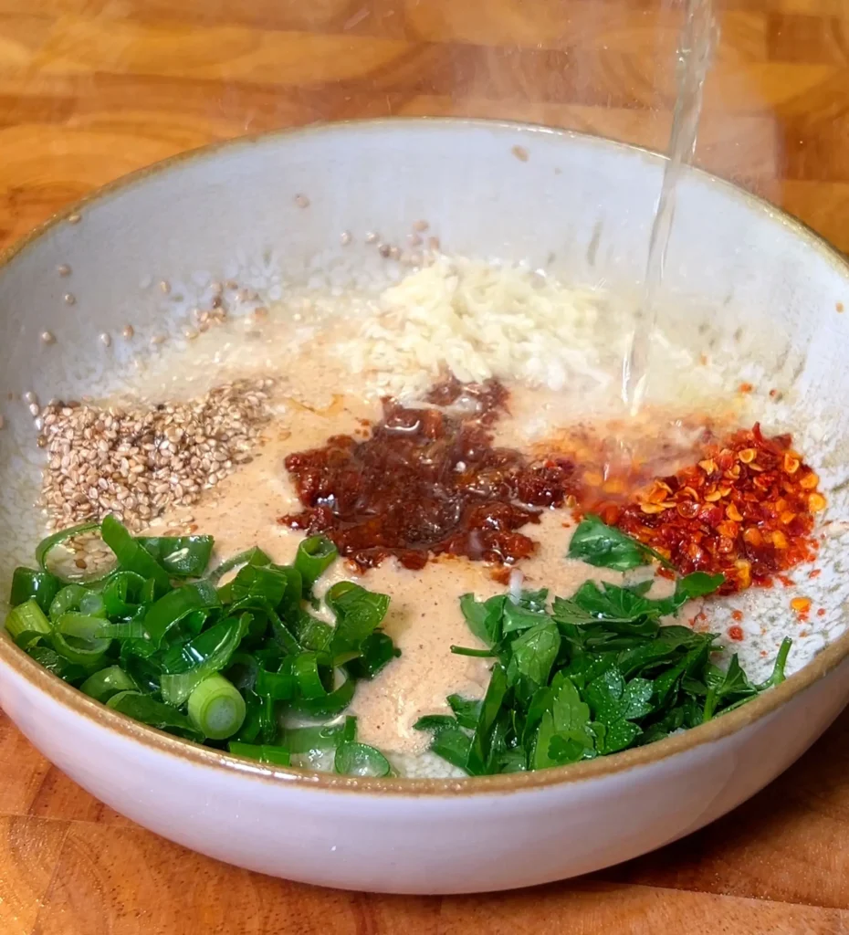 Dumpling soup step 1