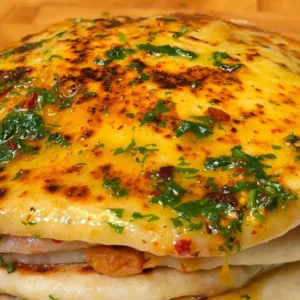 Cheese and Potato Stuffed Flatbread