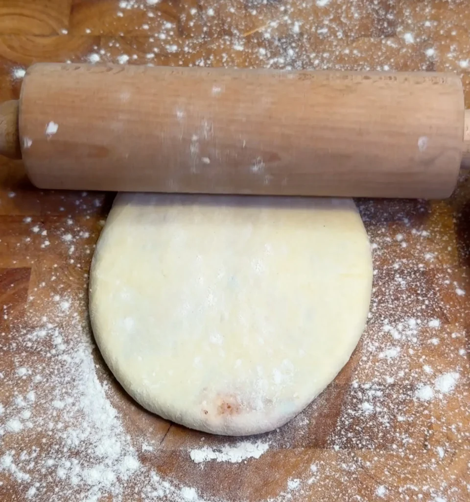 Cheese and Potato Stuffed Flatbread dough spread