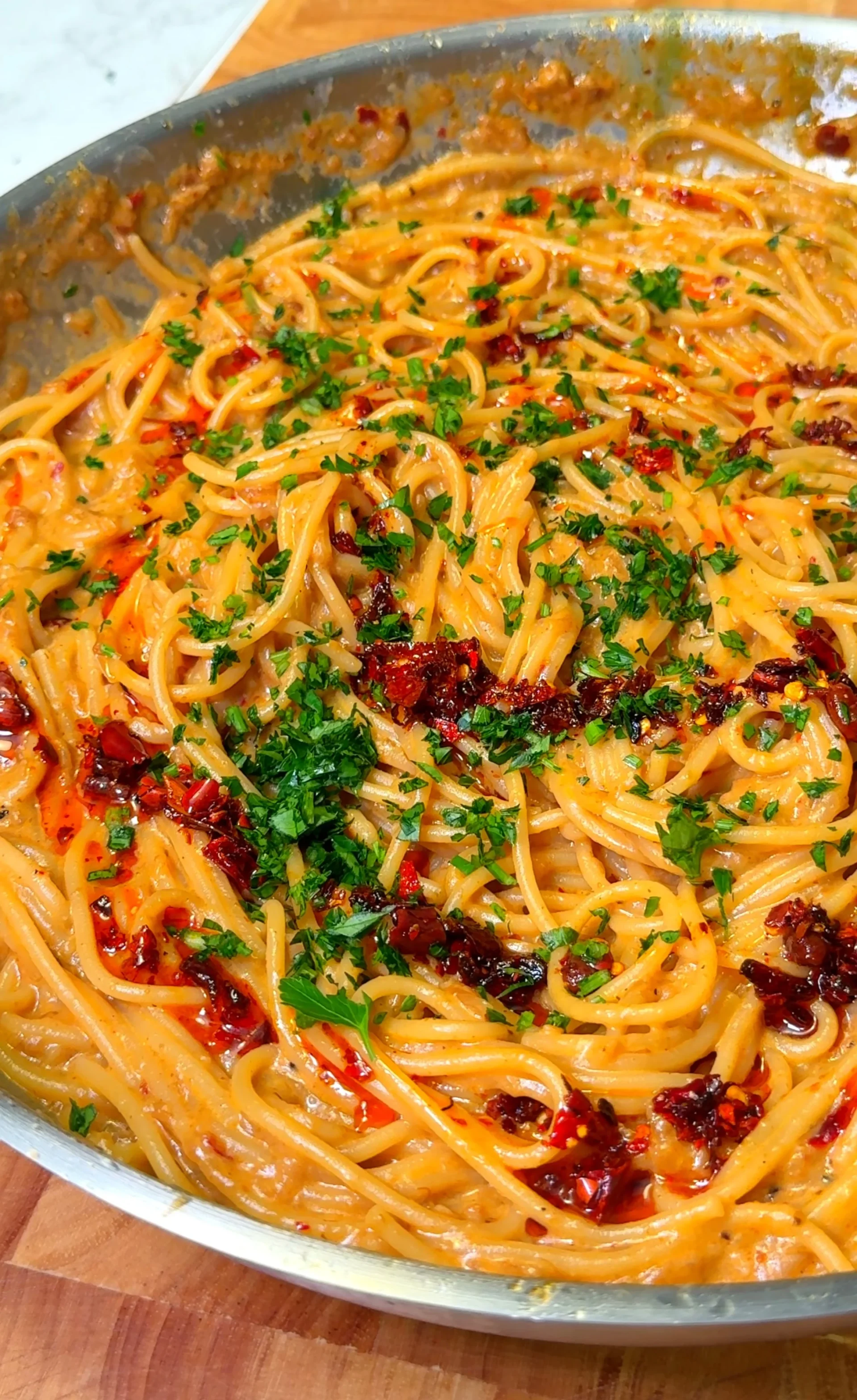 Creamy vegan onion pasta