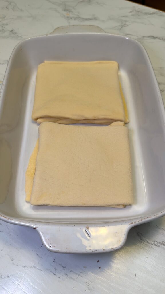 two square pizza dough