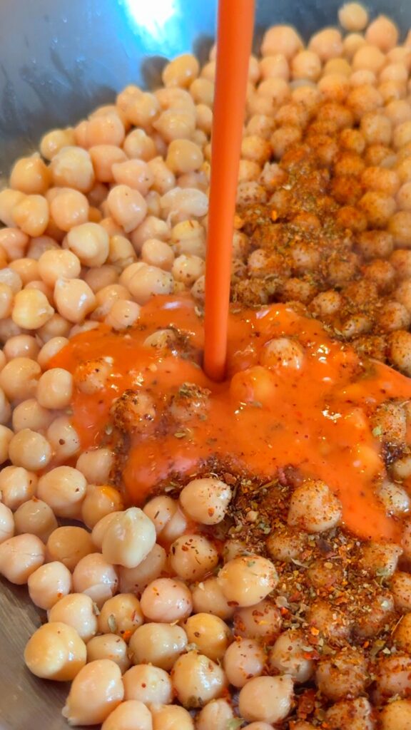 cooking chickpea with seasonings