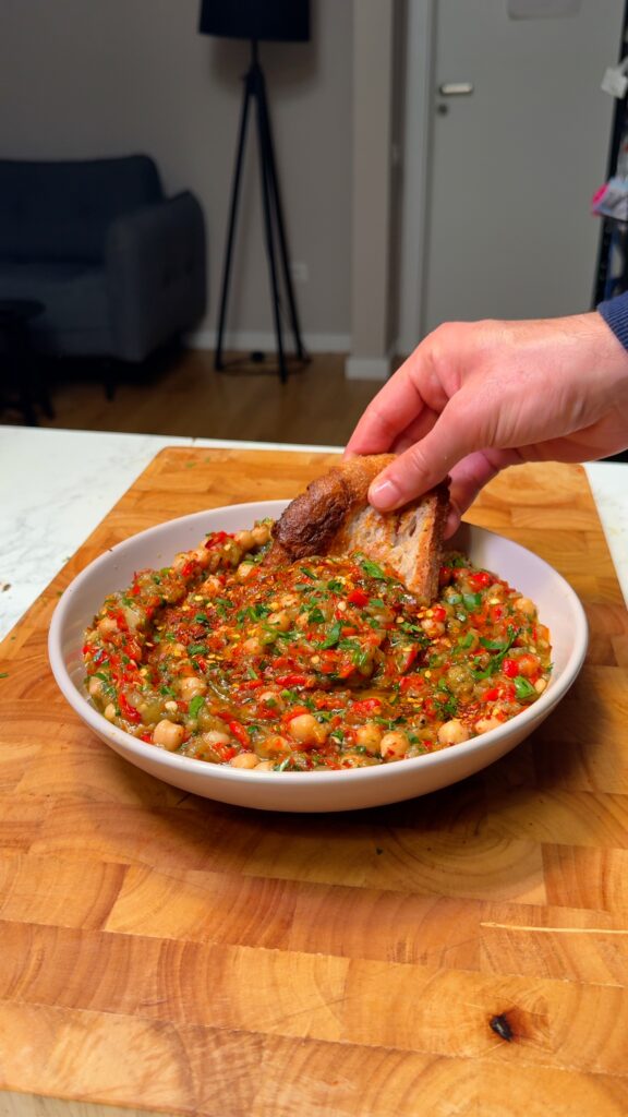 Roasted Eggplant and Chickpea Salad