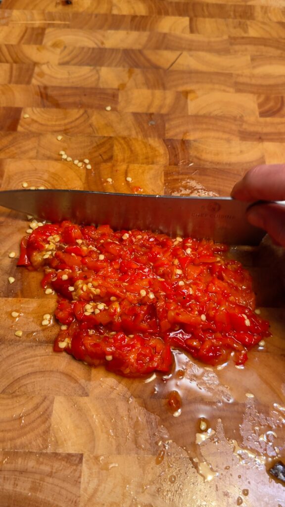 sliced red bell pepper