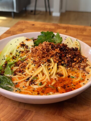 Spicy Thai Peanut Noodle Soup