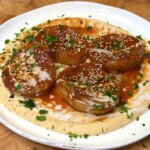 Marinated Roasted Onions with Hummus