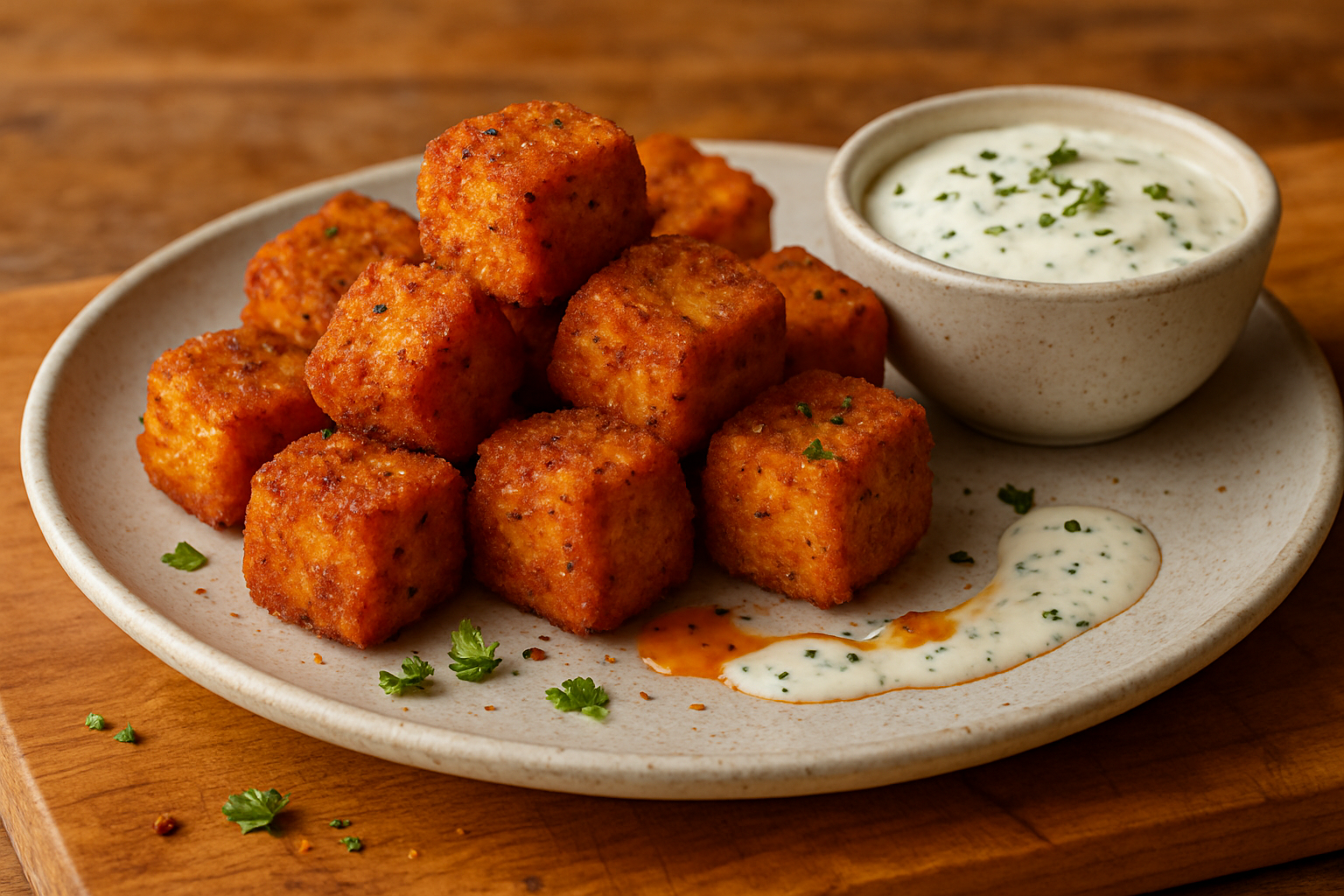 Crispy baked tofu nuggets