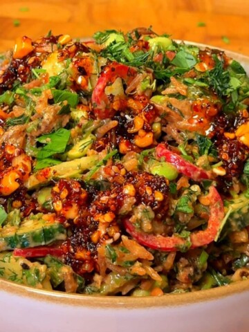 Crispy Rice Salad with Peanut-Chili Dressing