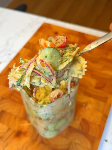 shake the jar to dress everything, then dig in straight from the jar or pour into a bowl.