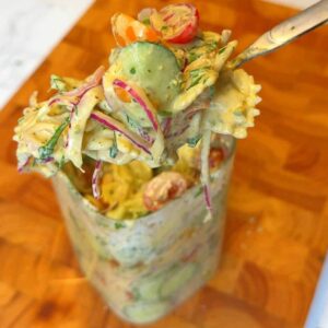 shake the jar to dress everything, then dig in straight from the jar or pour into a bowl.