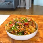 Crispy dumpling salad