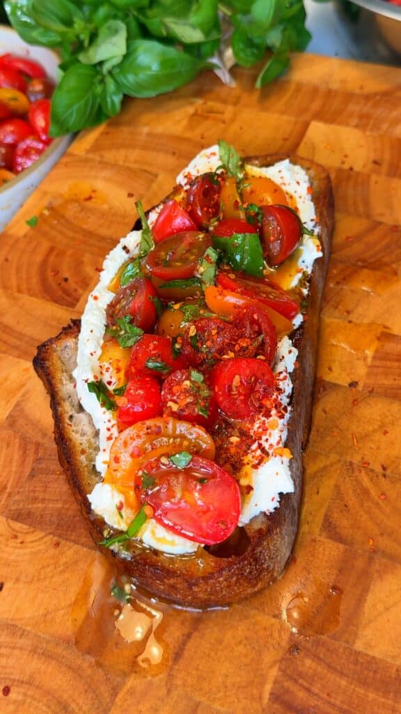 Cherry tomato bruschetta