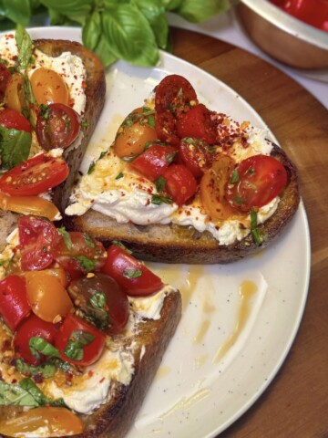 Cherry tomato bruschetta