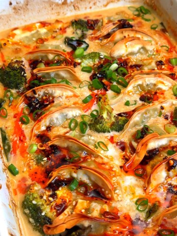 One pan baked dumplings