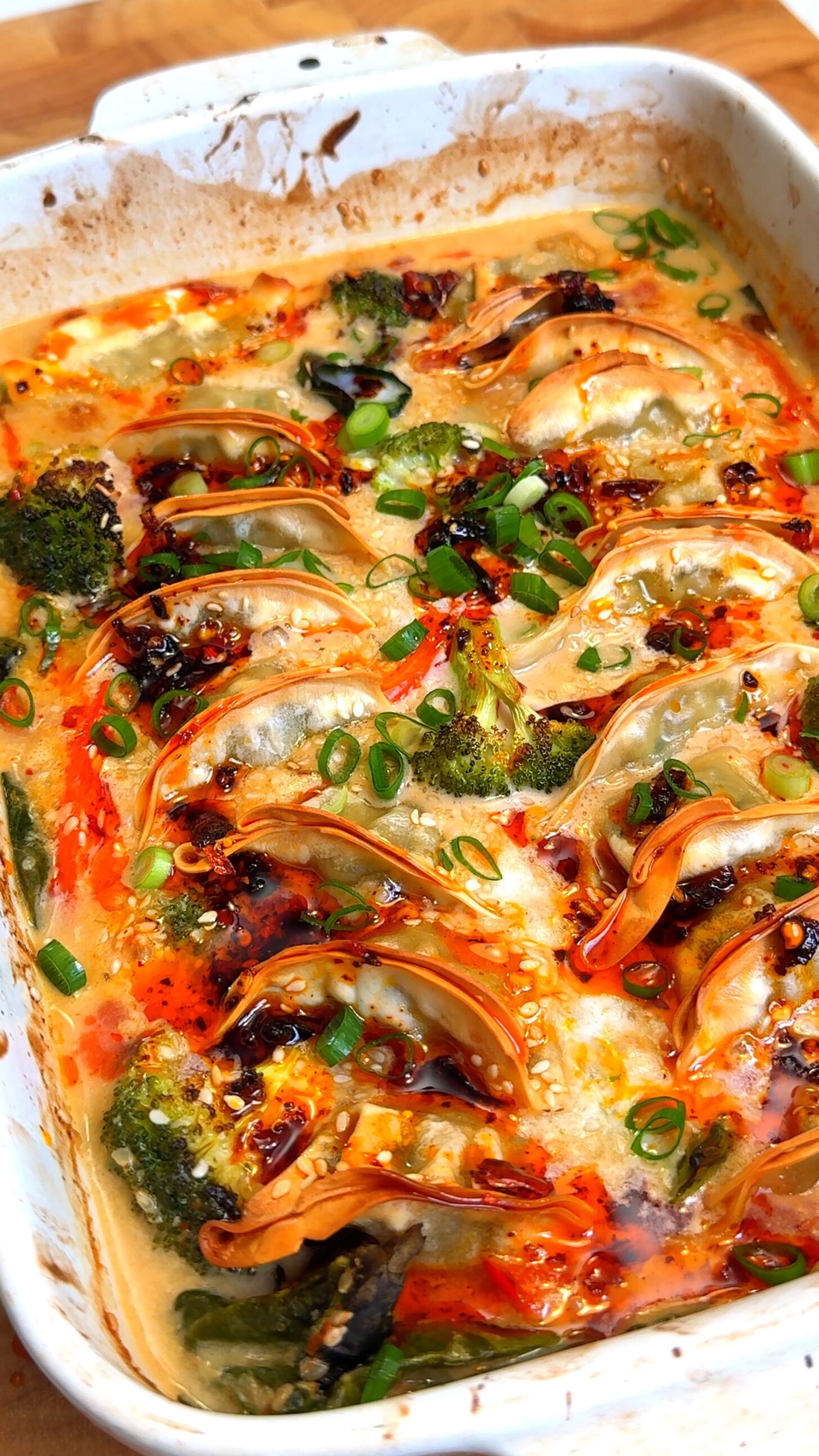 One pan baked dumplings