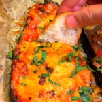 Vegan stuffed eggplant parmesan