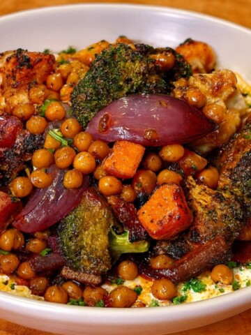 Roasted Vegetables with Creamy Tahini-Yogurt Dressing