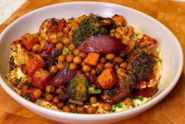 Roasted Vegetables with Creamy Tahini-Yogurt Dressing