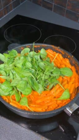One Pot Creamy Spinach Tomato Pasta