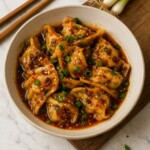Crispy Dumplings with Spicy Garlic Chili Oil