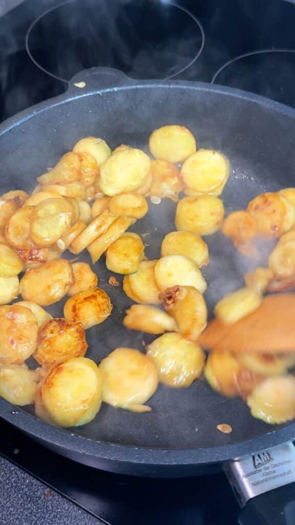Bake or air fry
 Arrange the coated rings on a tray or in an air fryer basket and cook until golden and crunchy.