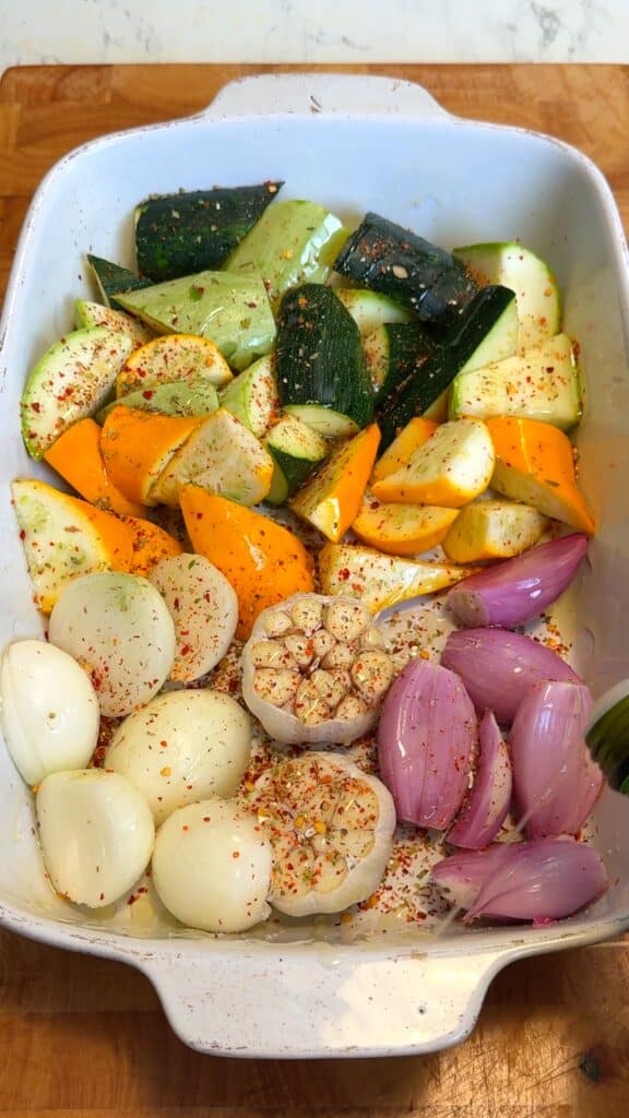 Roast the vegetables until soft and lightly golden.