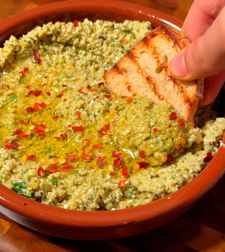 Creamy Olive And Vegan Feta Dip