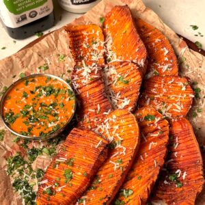 Crispy Accordion Sweet Potatoes