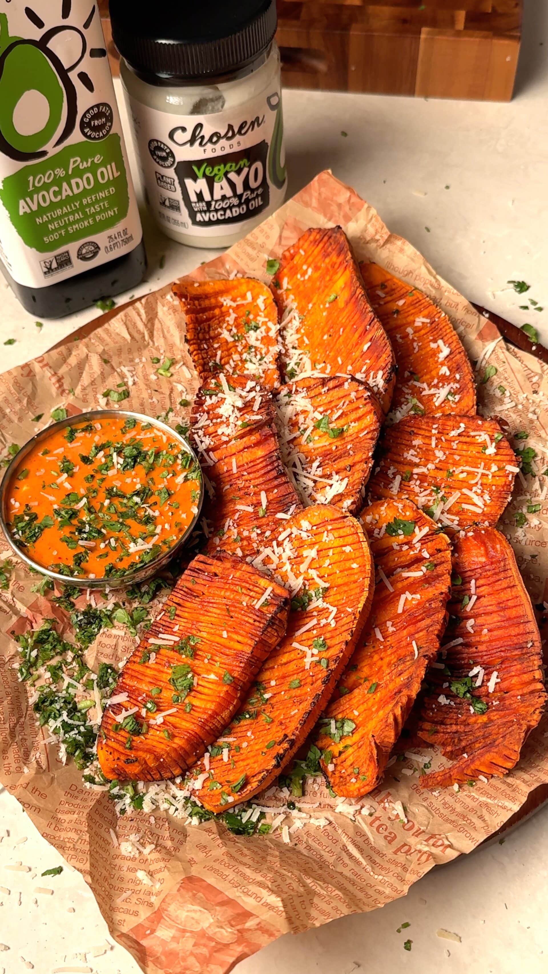 Crispy Accordion Sweet Potatoes