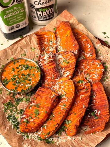 Crispy Accordion Sweet Potatoes