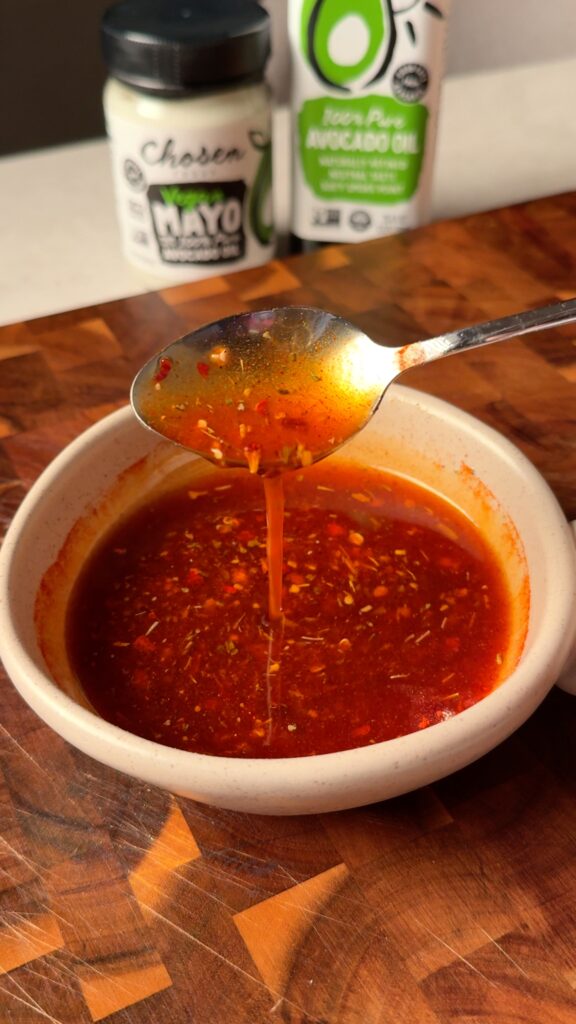 The marinade is ready
It should be fragrant and evenly speckled with herbs and spices. This is what gives every bite so much flavor.