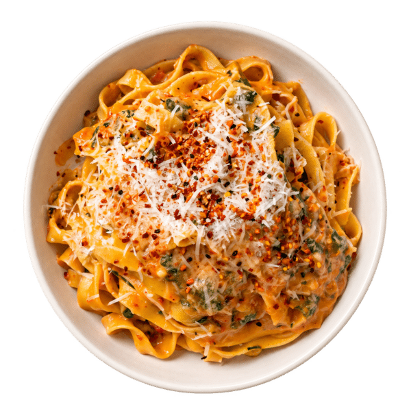 Creamy orange ribbon pasta