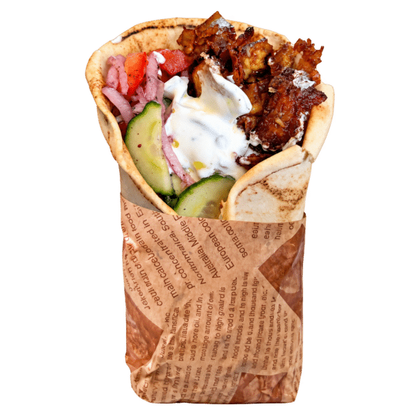 Crispy tofu shawarma wrap
