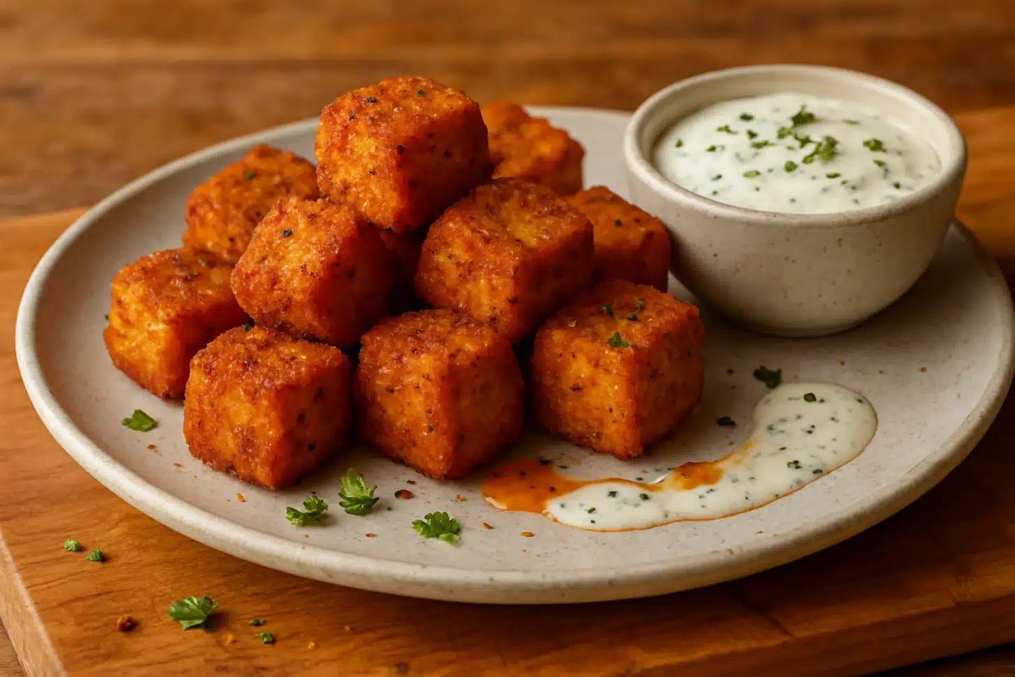 Crispy baked tofu nuggets